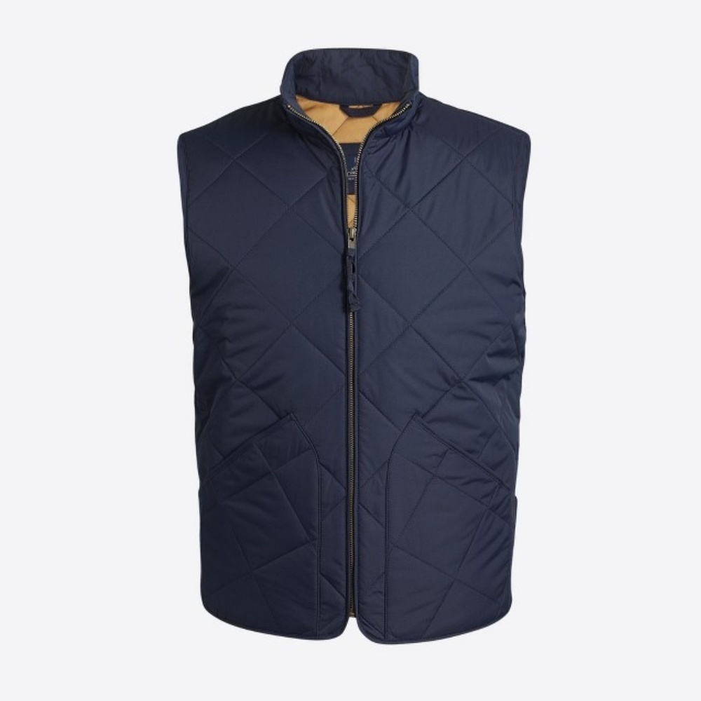 Jcrew Men's XL Quilted Navy Vest - NWT